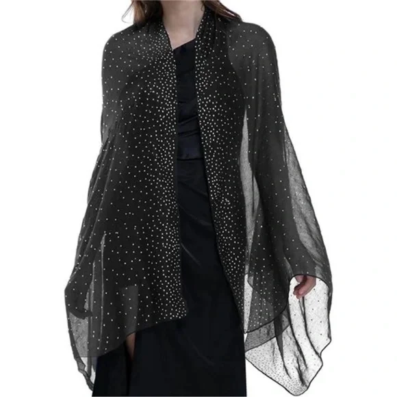 Hot Shawls And Wraps For Evening Dresses Wedding, Black/Silver Stars | Color: Black/Silver | Size: Os | Pm-37379499's Closet